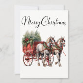 Carte de Noël de vacances Floral Carriage (Devant)