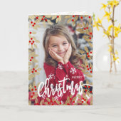 Carte de Noël de vacances Mistletoe Gold Red (Fleur jaune)