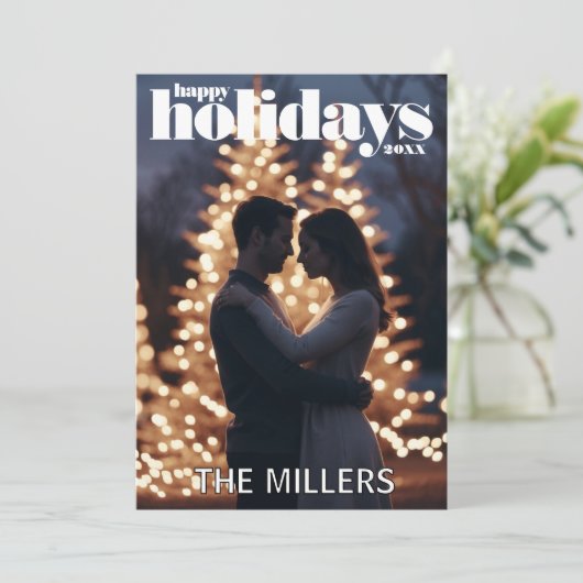 Carte de Noël de vacances modernes (Debout devant)