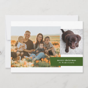 Carte de Noël de vacances Ribbon Deux photos