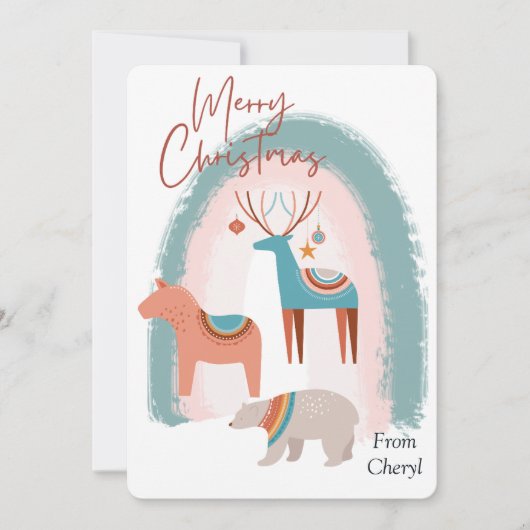 Carte de Noël de vacances Watercolor (Devant)