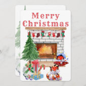 Carte de Noël de vacances Watercolor (Devant / Derrière)