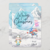 Carte de Noël de vacances Watercolor (Devant / Derrière)