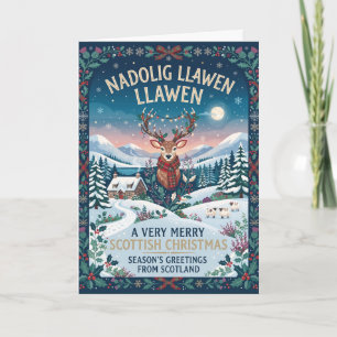 Carte de Noël de vache Highland Nadolig Llawen