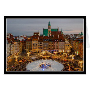 Carte de Noël de Varsovie Pologne