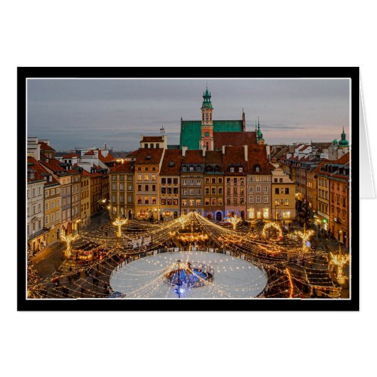 Carte de Noël de Varsovie Pologne (Devant horizontal)