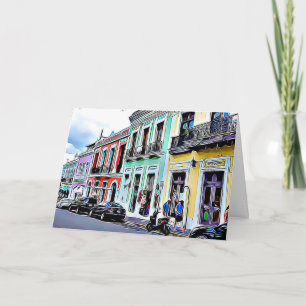 Carte de Noël de vieux San Juan, Porto Rico