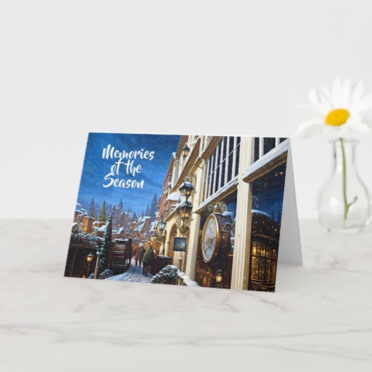 Carte de Noël de village à l'ancienne (Petite plante)