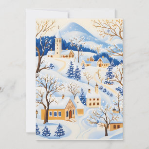 Carte de Noël de village de montagne pittoresque