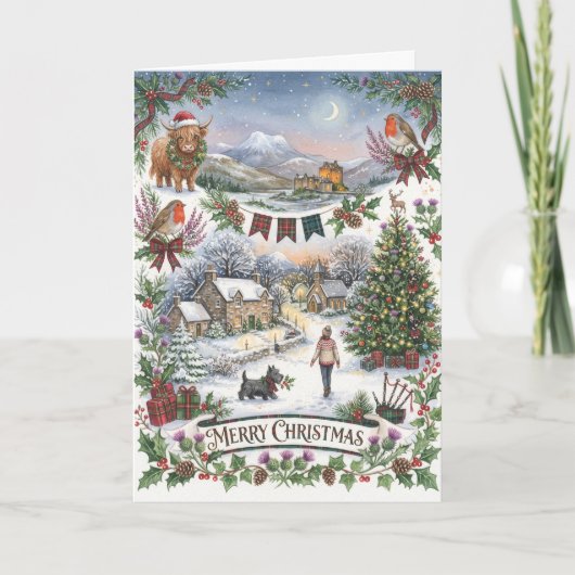 Carte de Noël de village écossais (Devant)
