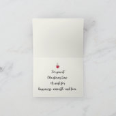 Carte de Noël de voeux de saison avec café mignon (Intérieur)