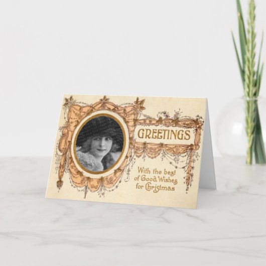 Carte de Noël de voeux vintages (Devant)