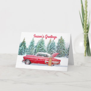 Carte de Noël de voiture vintage