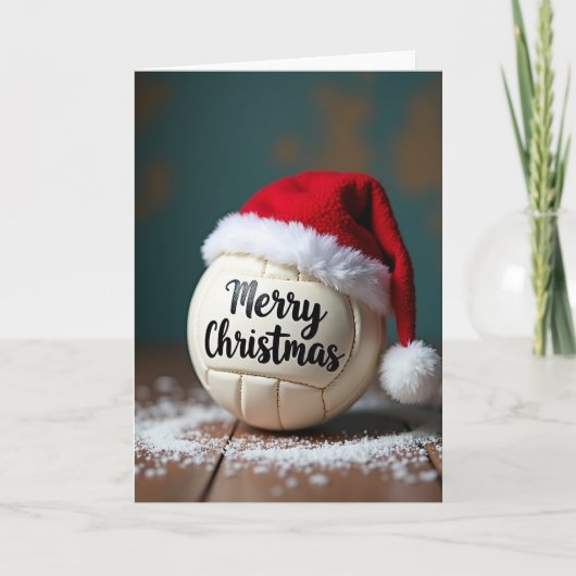 Carte de Noël de volley-ball (Devant)