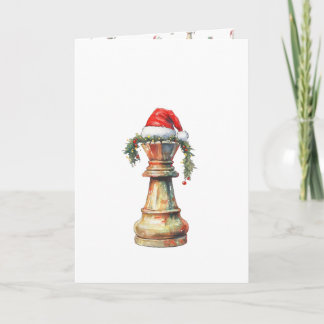 Carte de Noël d'échecs minimaliste – Roi d'eau