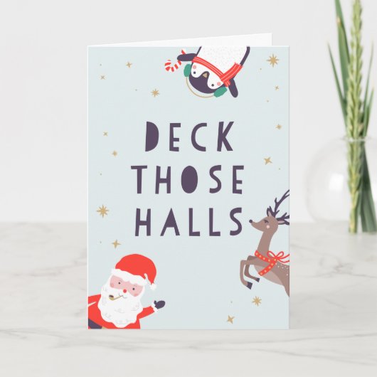 Carte de Noël Deck Ces Halls (Devant)