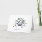 Carte de Noël « Deck the Claws » pliée sur le thèm (Devant)
