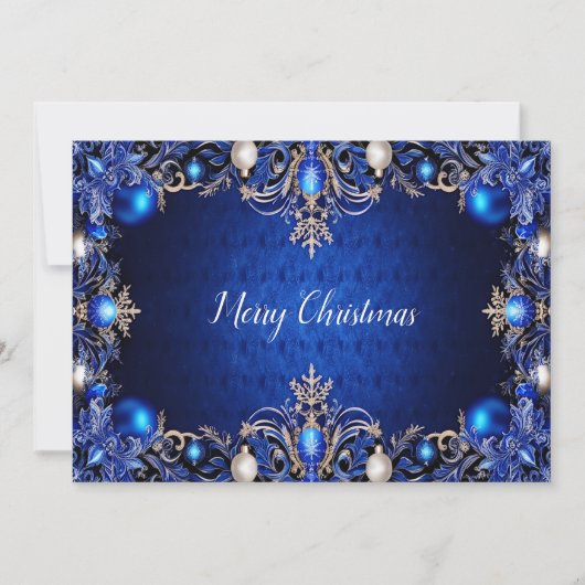 Carte de Noël Décor Bleu (Devant)