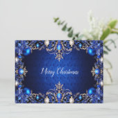 Carte de Noël Décor Bleu (Debout devant)