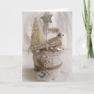 Carte de Noël - Décoration de Noël Shabby Chic Vin