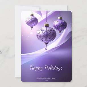 Carte de Noël décorative violette pour les fêtes