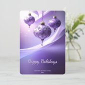 Carte de Noël décorative violette pour les fêtes (Debout devant)
