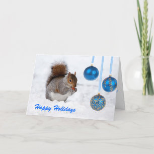 Carte de Noël d'écureuil de Joyeux Vacances