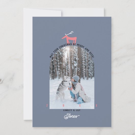 Carte de Noël Deer & Arch (Devant)
