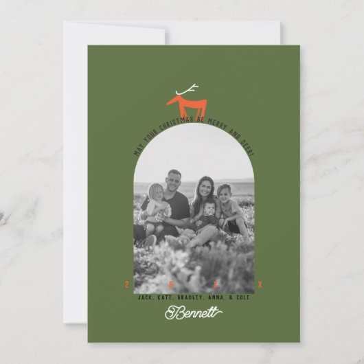 Carte de Noël Deer & Arch (Devant)