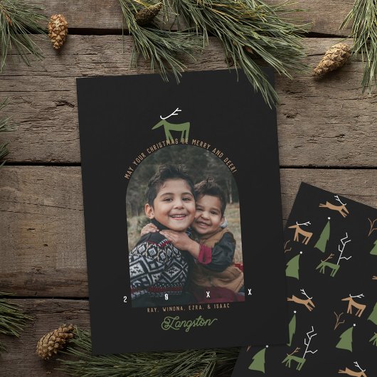 Carte de Noël Deer & Arch