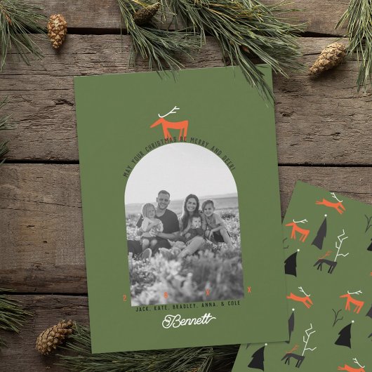 Carte de Noël Deer & Arch