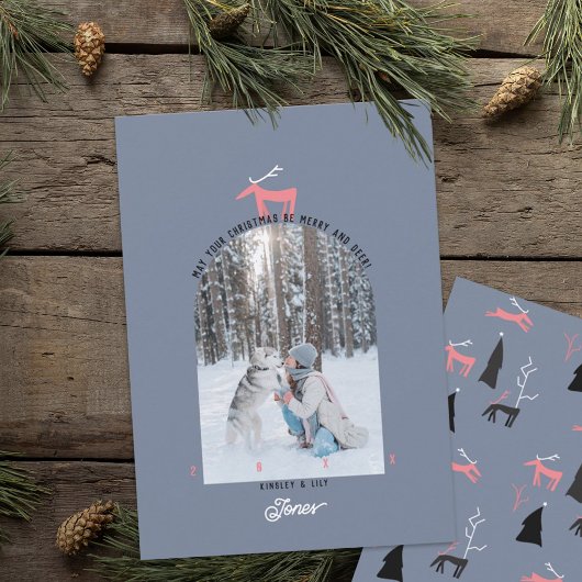 Carte de Noël Deer & Arch