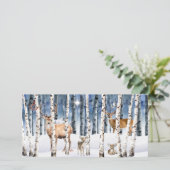 Carte de Noël Deer Family Winter Woods (Debout devant)
