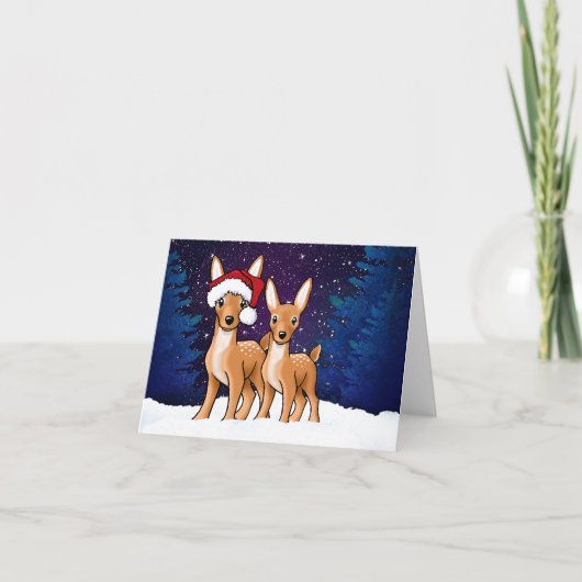 Carte de Noël Deer Holiday (Devant)