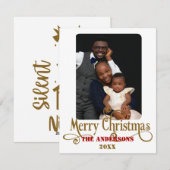 Carte de Noël Delicate Gold et Red Photo (Devant / Derrière)