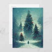 Carte de Noël d'entreprise avec arbre et logo (Devant / Derrière)