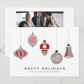 Carte de Noël d'entreprise avec ornements et logo (Devant / Derrière)