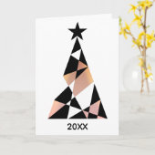 Carte de Noël d'entreprise simple en or rose (Fleur jaune)