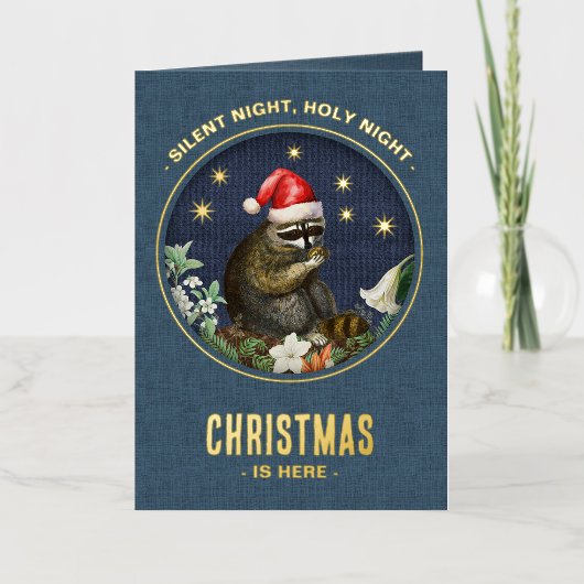 Carte de Noël des animaux de bois (Recto)