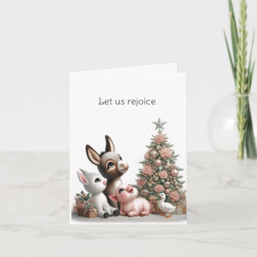 Carte de Noël des animaux de ferme spirituels (Devant)
