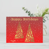 Carte de Noël des arbres d'or (Debout devant)