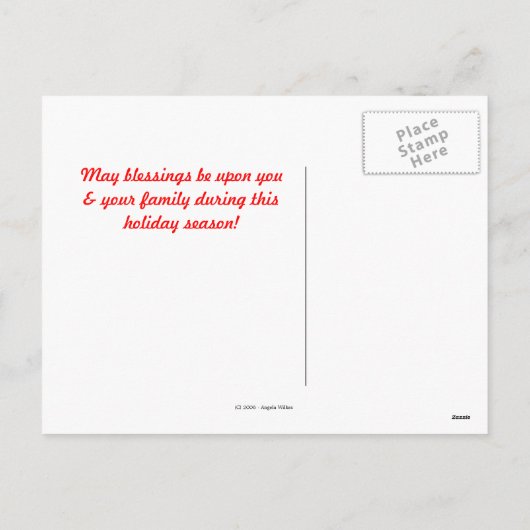 Carte de Noël des Bénédictions (Dos)