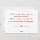 Carte de Noël des câpres de pain d'épices (Dos)