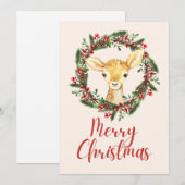 Carte de Noël des cerfs de forêt enchantés (Devant / Derrière)