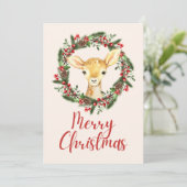 Carte de Noël des cerfs de forêt enchantés (Debout devant)
