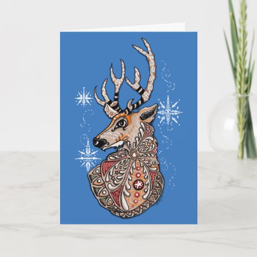 Carte de Noël des cerfs d'hiver (Devant)