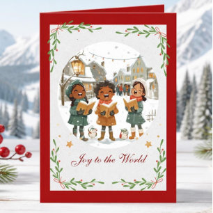 Carte de Noël des chanteurs de Noël joyeux