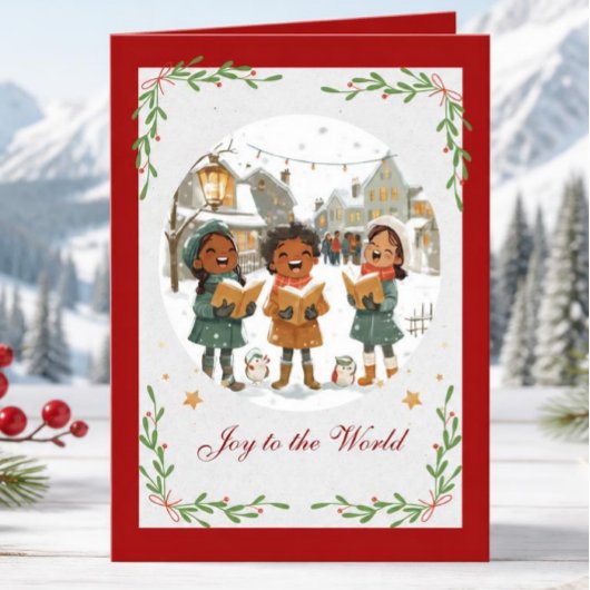 Carte de Noël des chanteurs de Noël joyeux