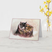 Carte de Noël des Chatons Vintages - Helena Maguir (Fleur jaune)