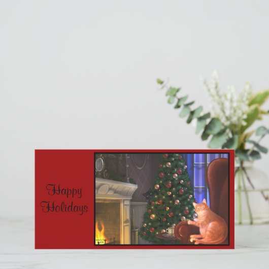 Carte de Noël des chats (Debout devant)